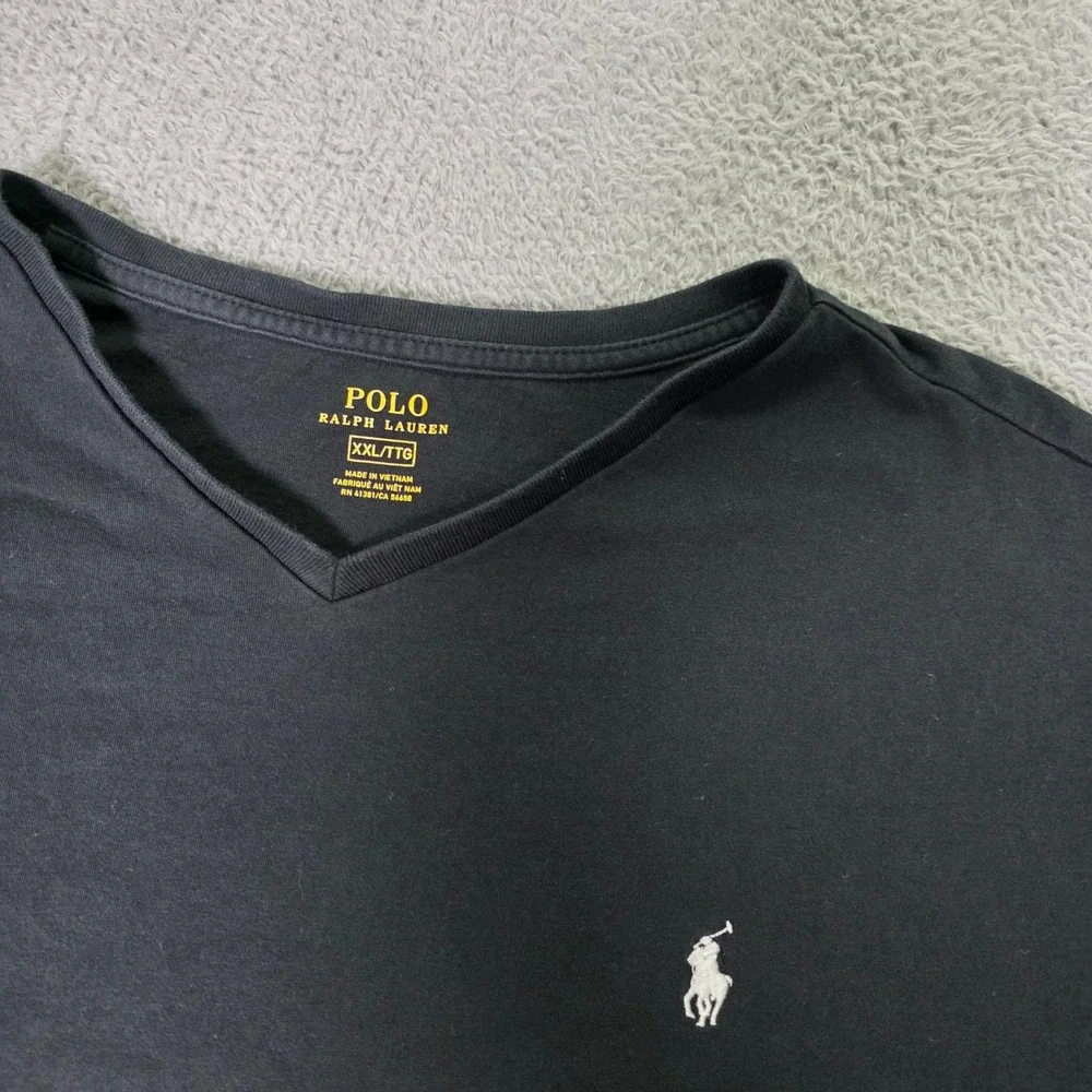 Polo Ralph Lauren Mens XXL 2PK V-Neck T-Shirt Black Lime Green Pony Logo